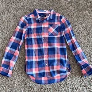 Girls Plaid Button Up